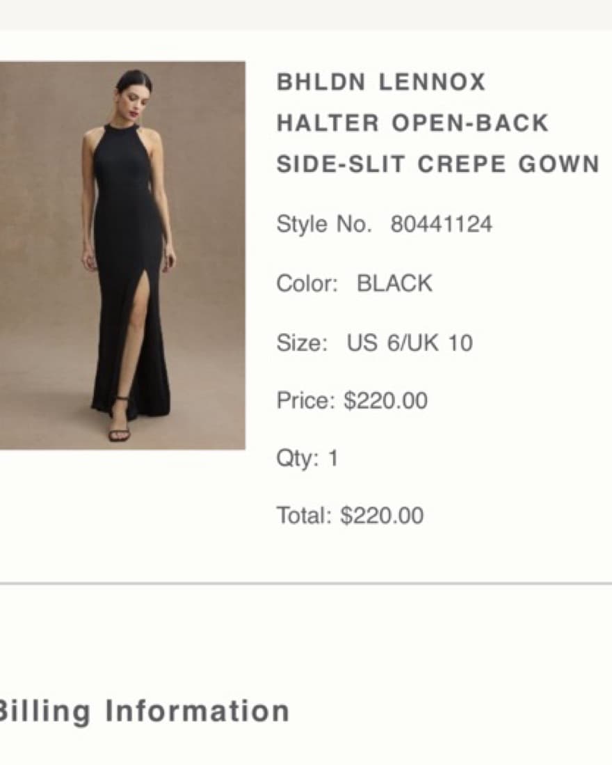 Black Halter Open Back Side Slit gown - Image 2