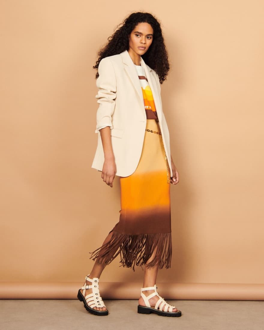 Sandro Ombre Fringe Maxi Skirt - Image 2