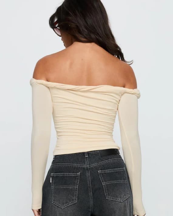 Dusky Long Sleeve Top Cream - Image 2