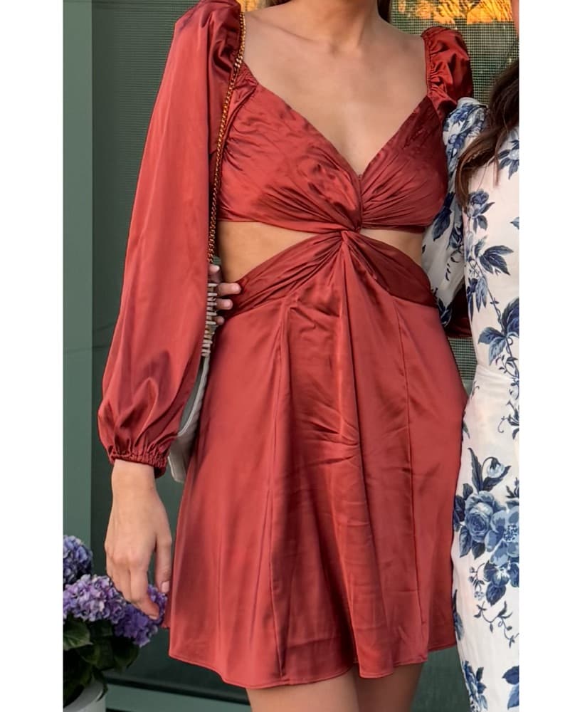 ASTR Burnt Orange Cut Out Dress - Image 4