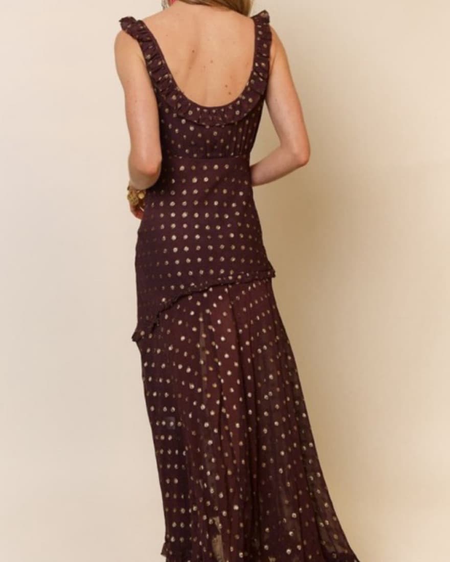 Brown and Gold Rixo Dress  - Image 4
