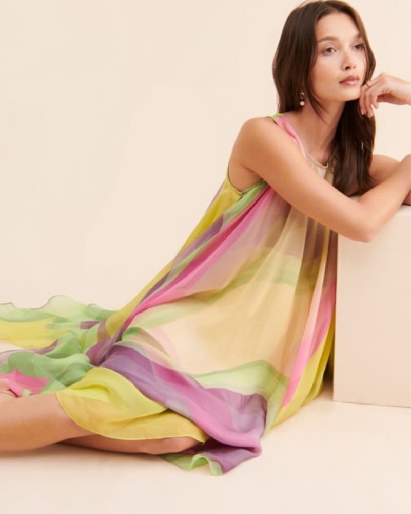 Anthropologie Tiered Printed Midi Dress - Image 2