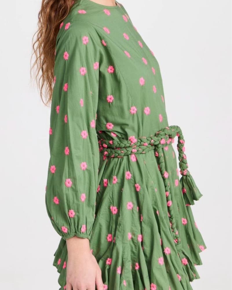 Rhode Ella Dress - Green & Pink Floral - Image 2