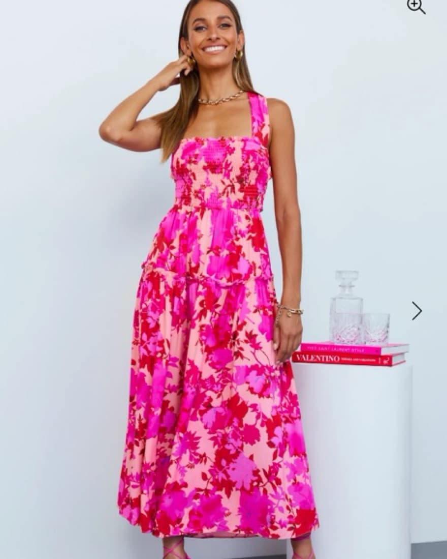 Pink Floral Maxi Dress - Image 1