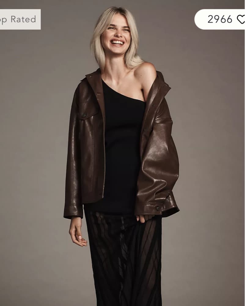 faux leather boyfriend jacket  - Image 2