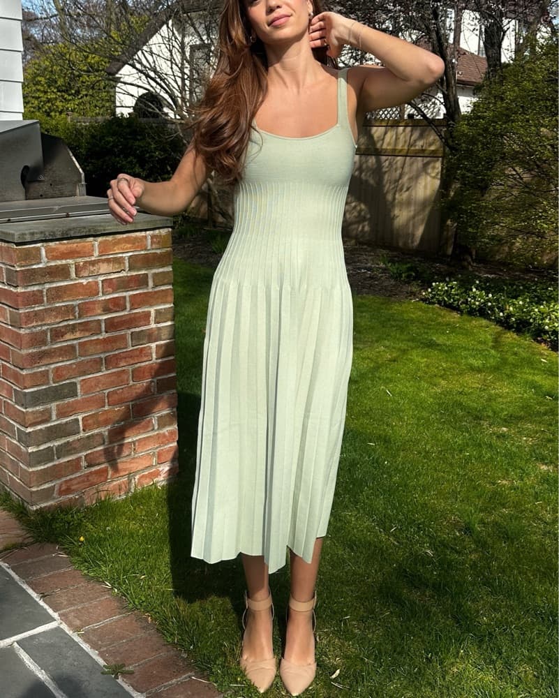 Staud Ellison Midi Dress Pale Jade - Image 2
