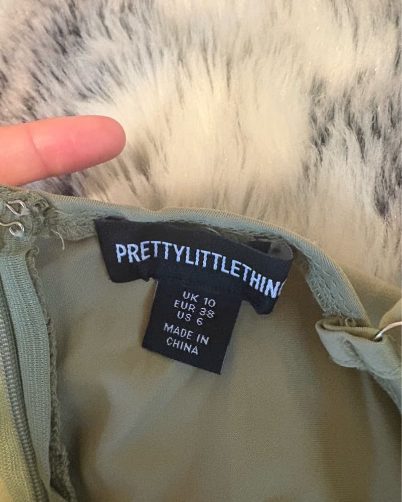 Pretty Little Thing Sage Green Dress - Image 4