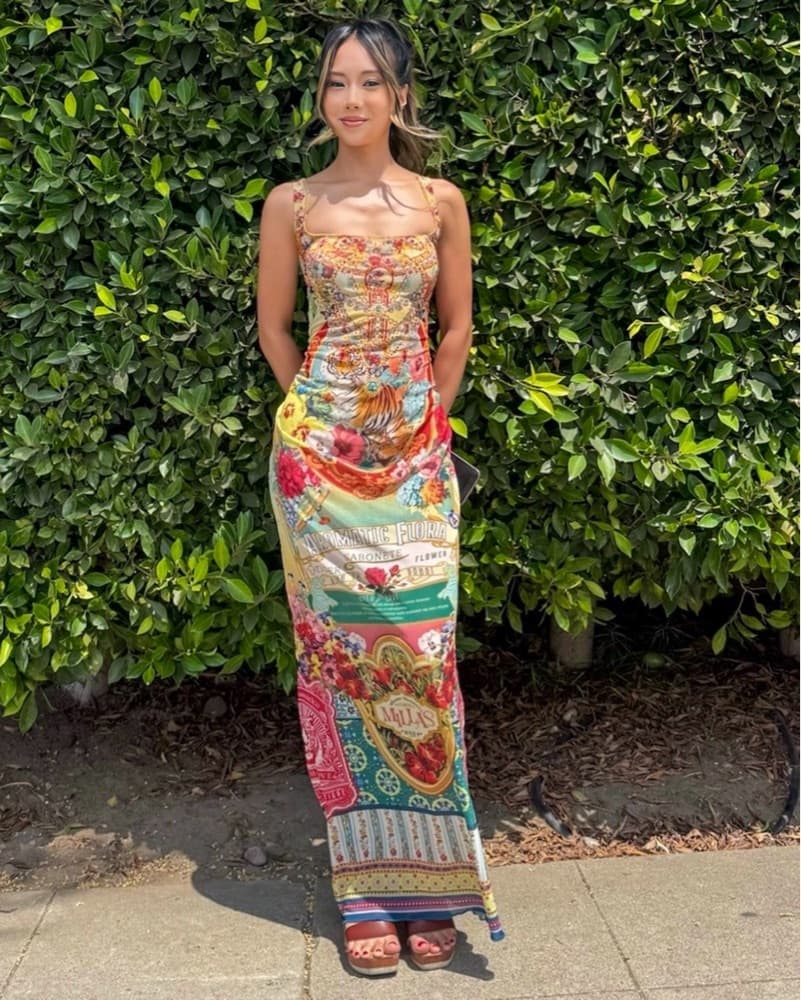 Camilla Square Neck Long Dress  - Image 3