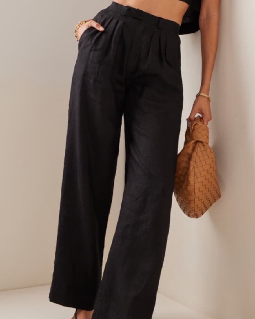 Posse Black Louis Linen Trousers - Image 3