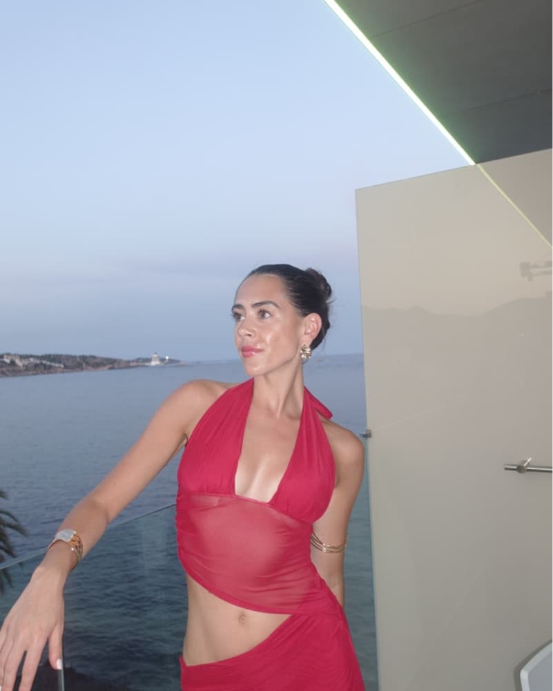 Red Halter Cutout Dress - Image 2