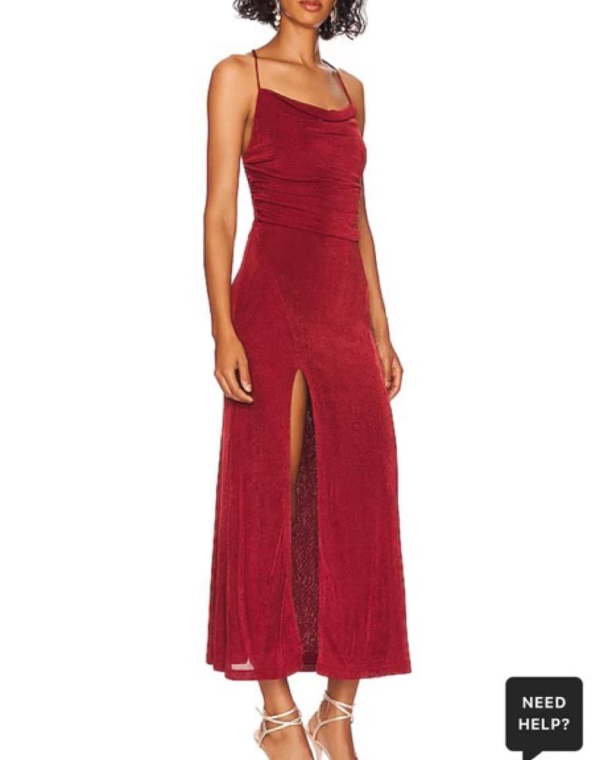 Red/orange Midi Dress With Slit  - Image 3