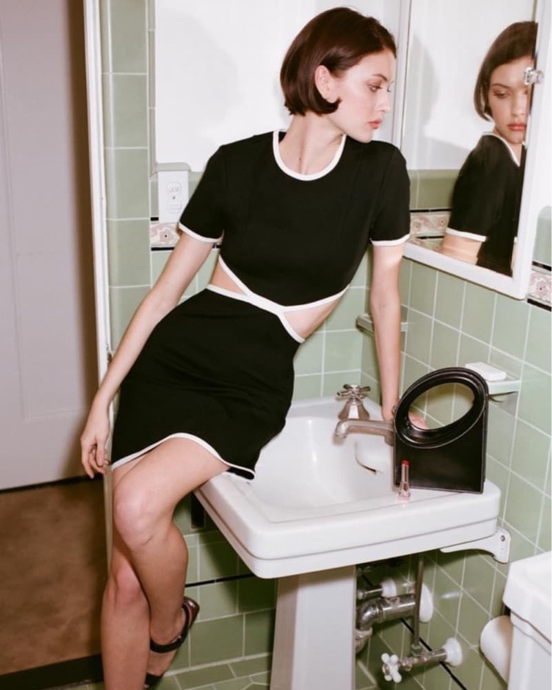 Staud Fig Contrast Trim Minidress - Image 1