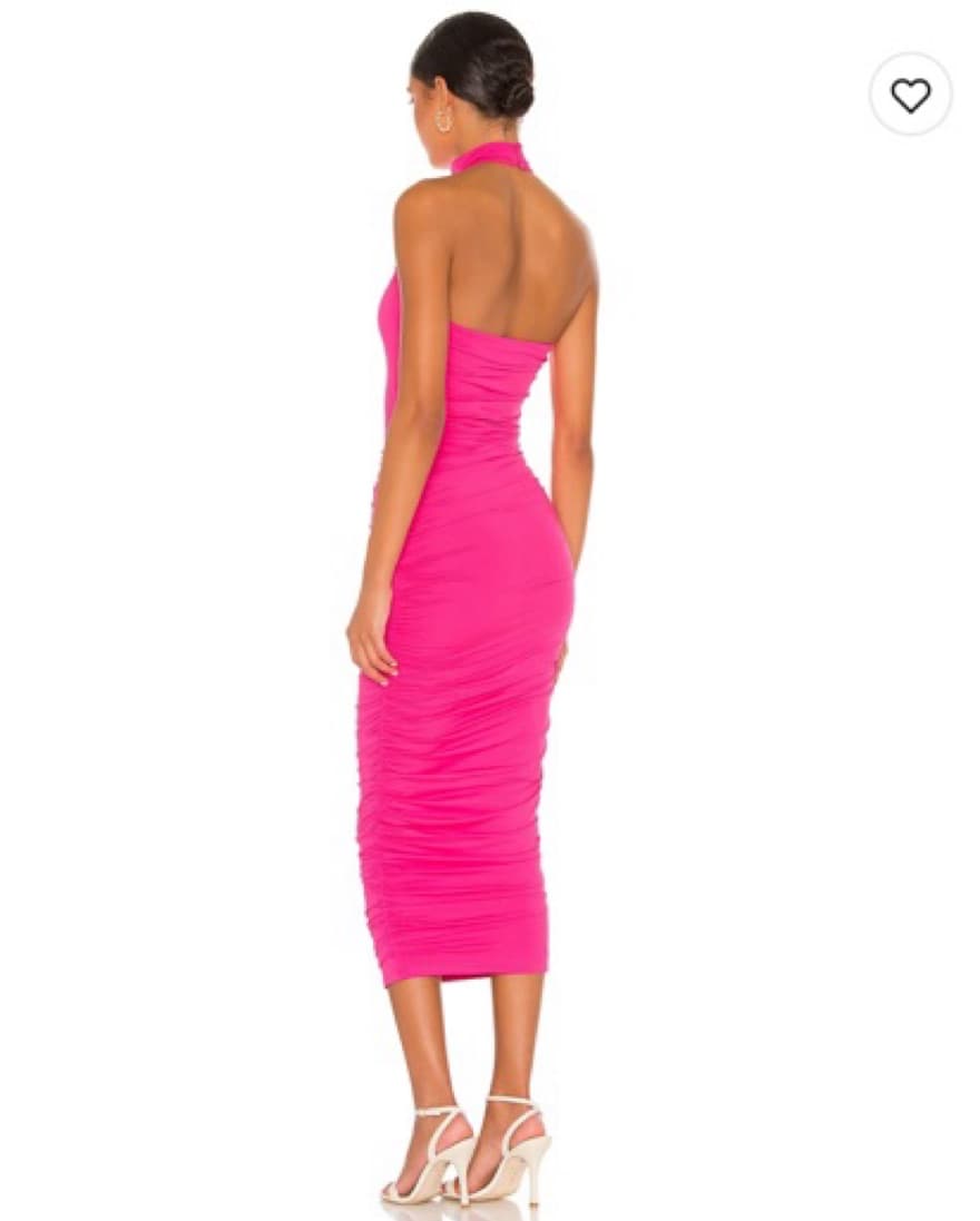 Mallory High Neck Dress In Hot Pink - Image 2