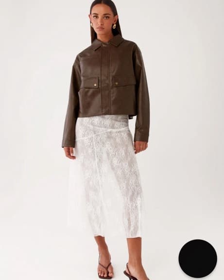White Lace Midi Skirt - Image 1