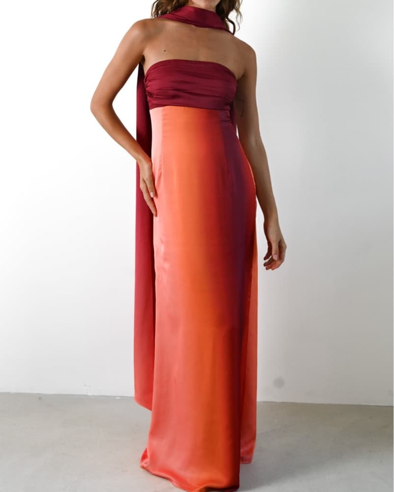 Yellow The Label Vivia Scarf Maxi Dress - Image 2