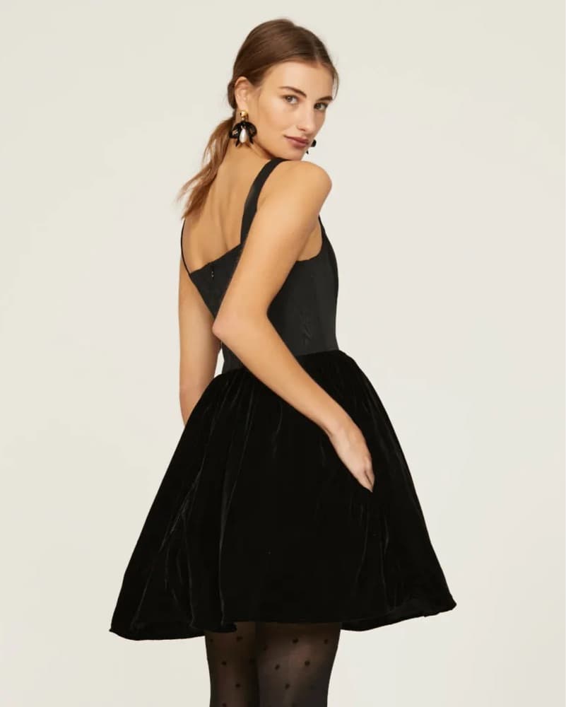 Staud Black Velvet Landscape Dress 10 - Image 1