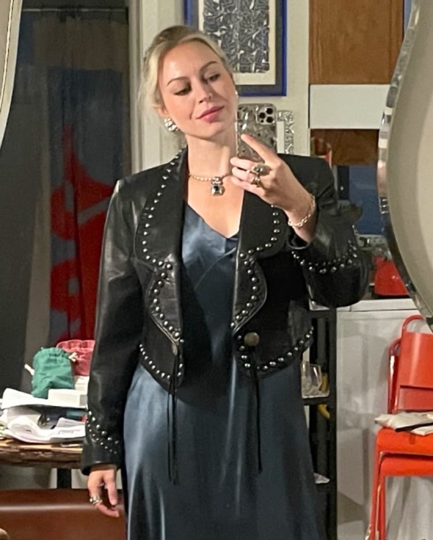 Vintage Studded Western Leather Jacket - Image 2