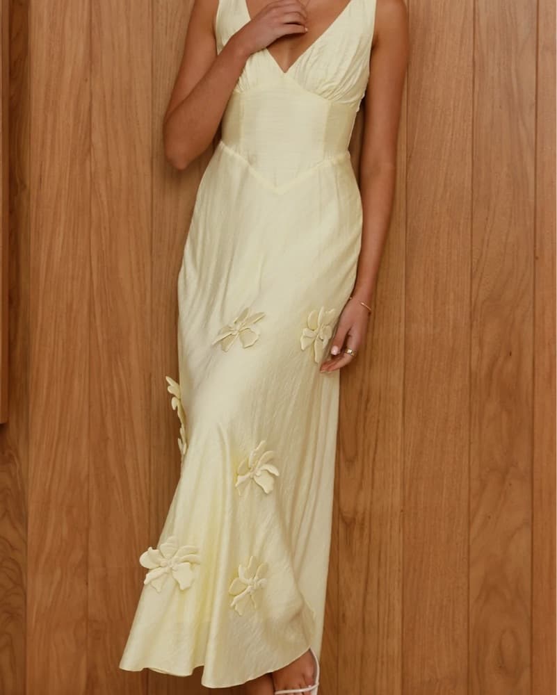 Elegant Floral Embellished Maxi Dress - Image 1