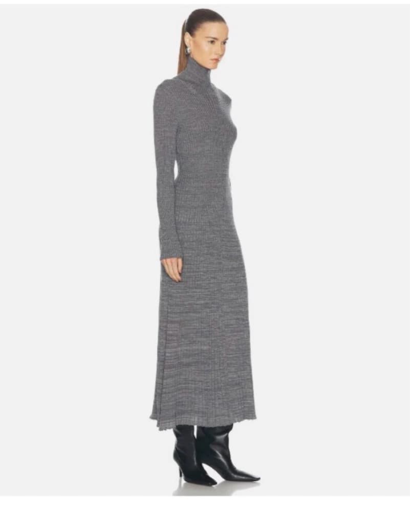 Grey Moncler Ribbed Maxi Dress - Image 5