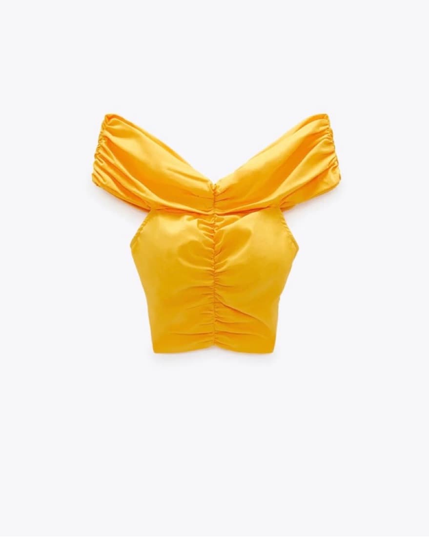 Zara Off The Shoulder Yellow Top - Image 3