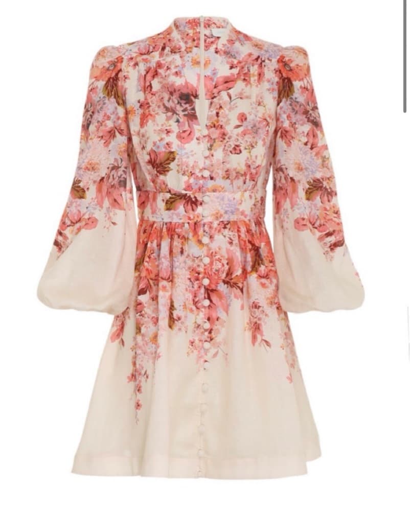 ZIMMERMANN Devi Floral Mini Linen Dress - Image 2