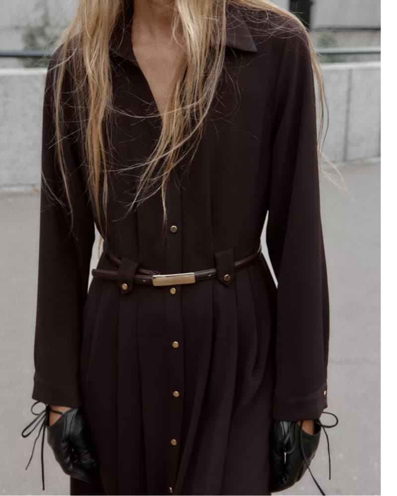 Belted Midi Shirtdress - Image 2