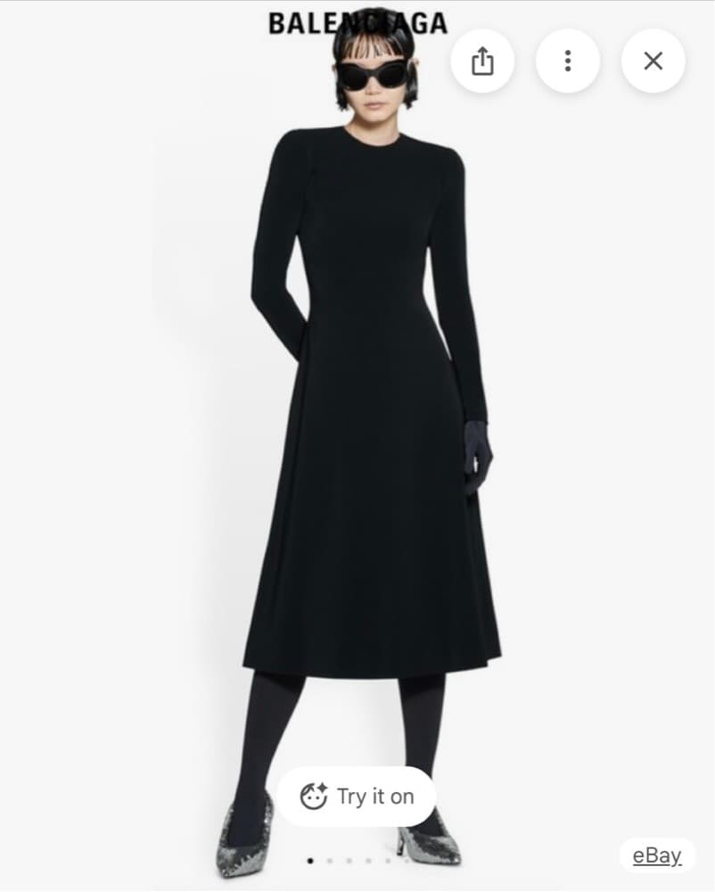 Balenciaga Elegant Black Maxi Dress - Image 1