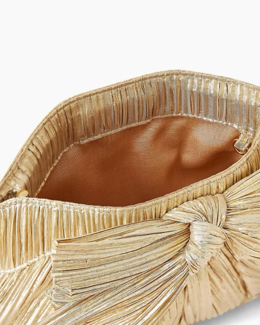 Loeffler Randall Rayne Pleated Lamé Bow  - Image 2