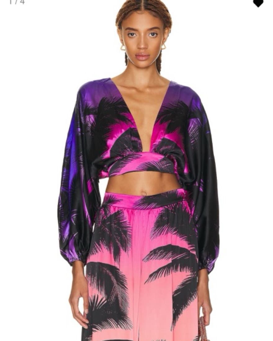 Retrofete Clarisa Top In Sunset Palm - Image 1