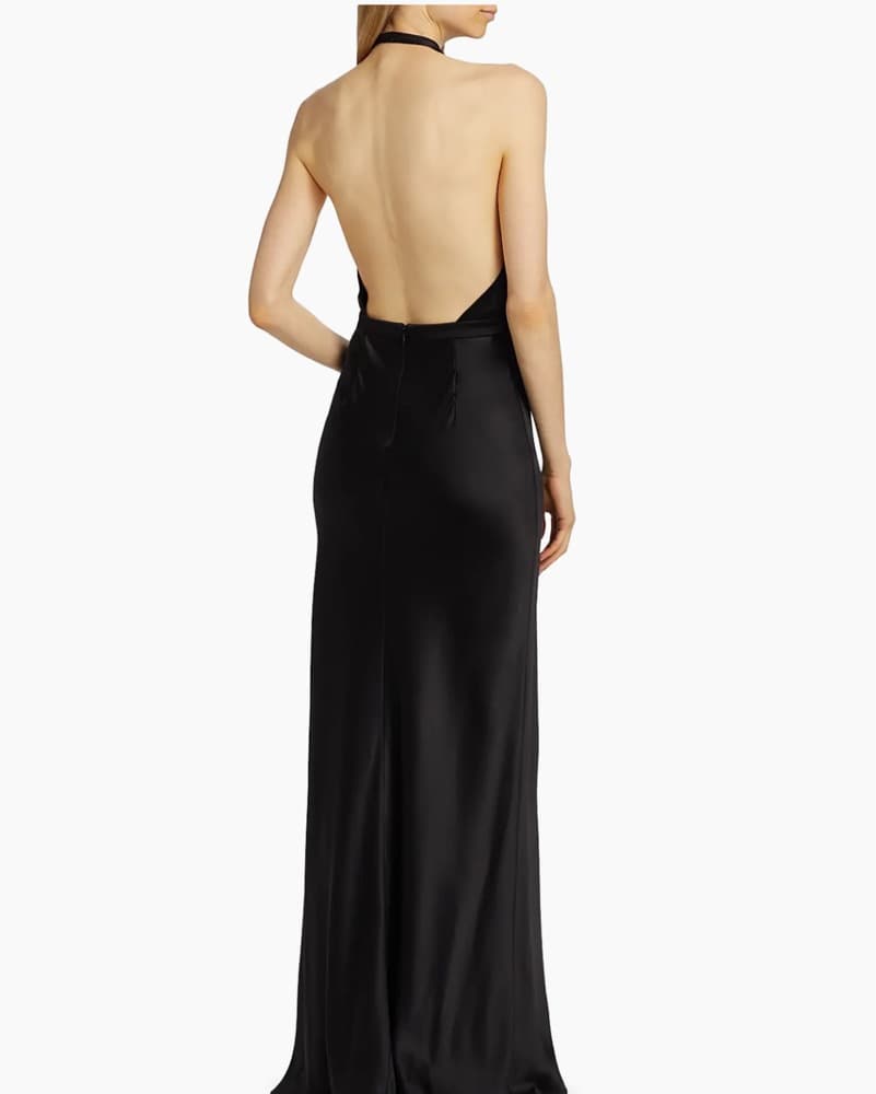 Nili Lotan Essy Black Halter Gown - Image 2