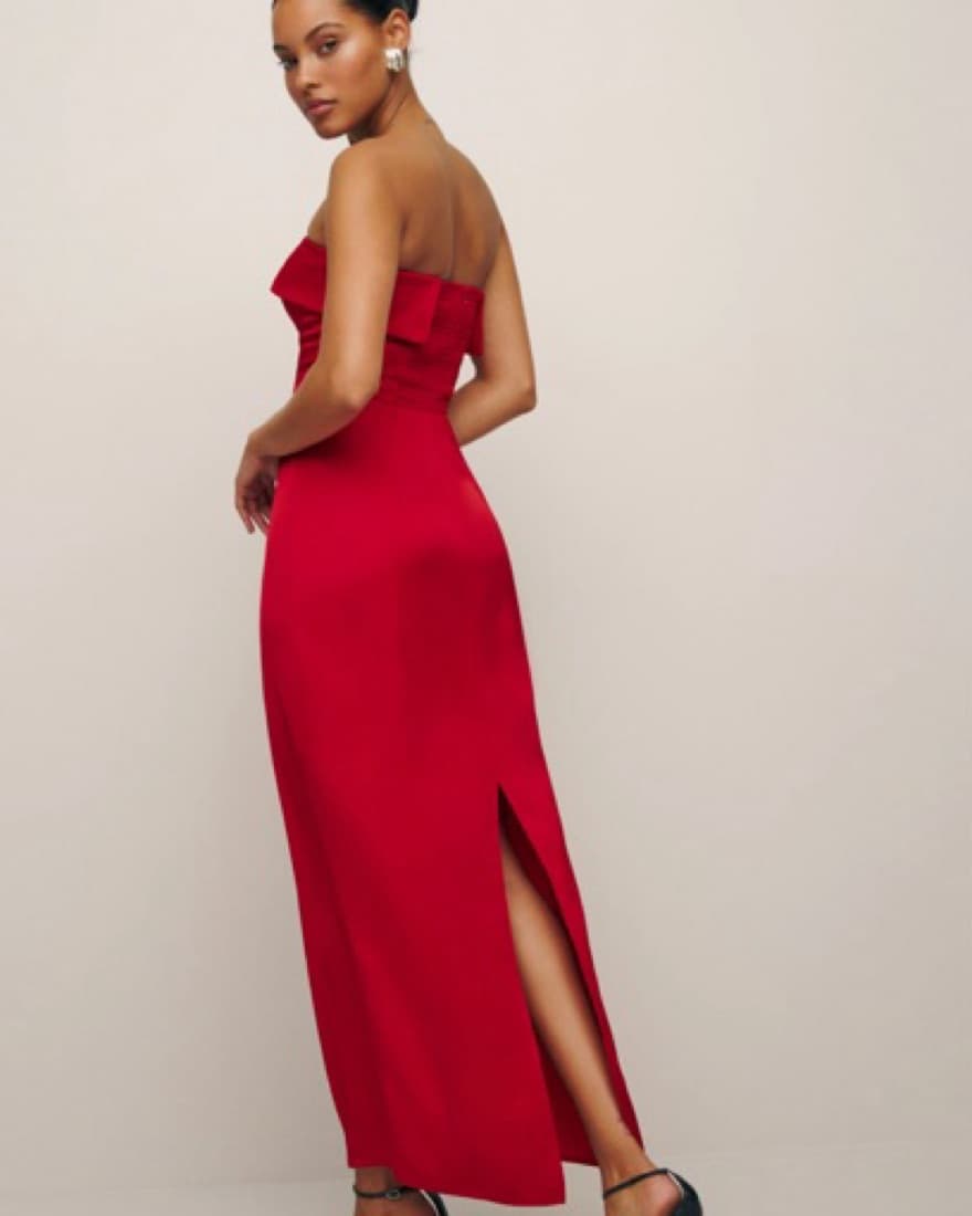 Reformation Johan Dress In Lipstick red - Image 4