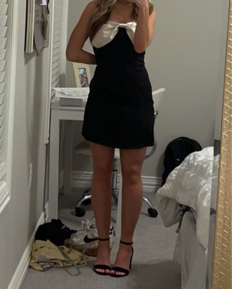 Bow-Accented Mini Dress - Image 3