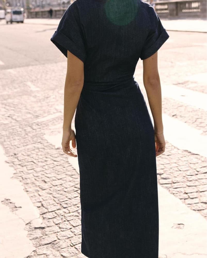 Zara Denim Button Down Maxi Dress - Image 3