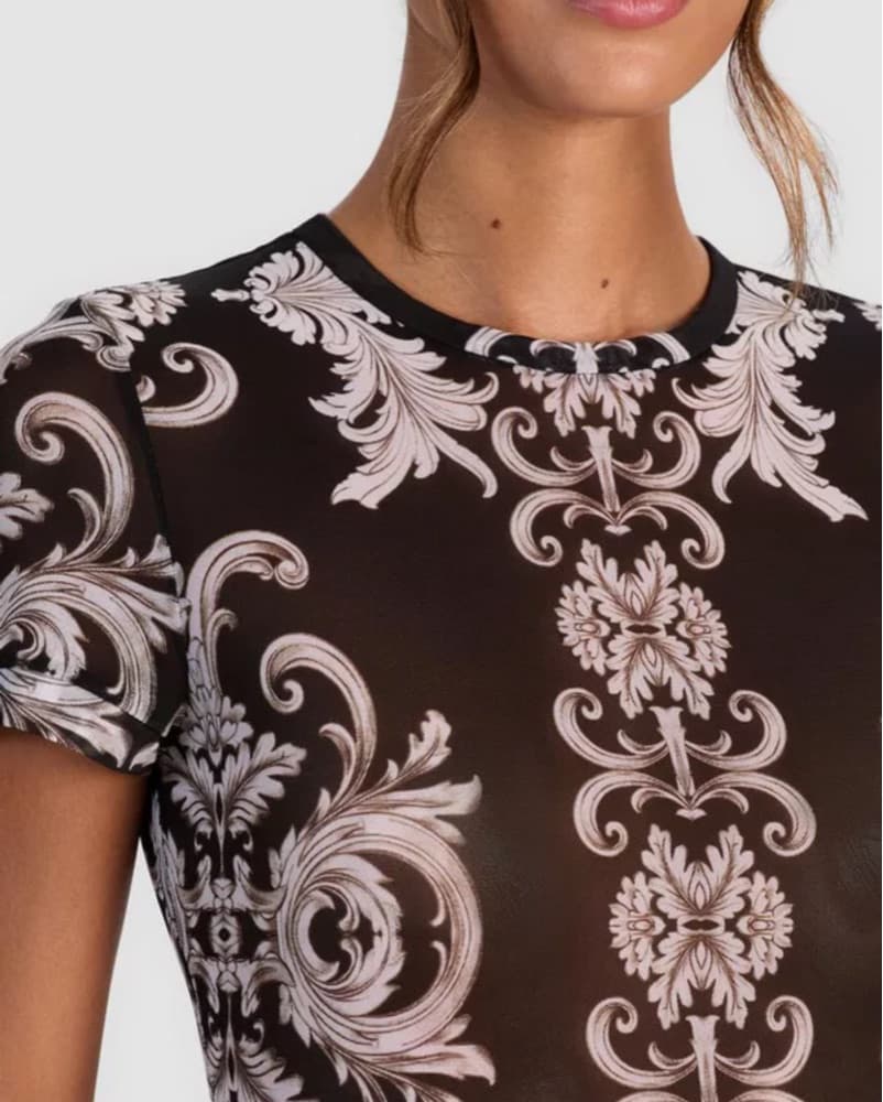 Alice & Olivia Floral Mesh Tee - Image 4