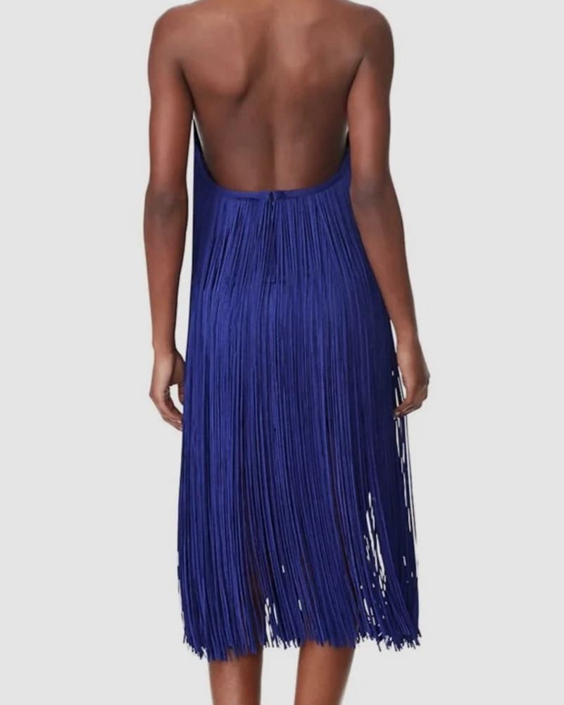 Herve Leger Fringe Dress - Image 3