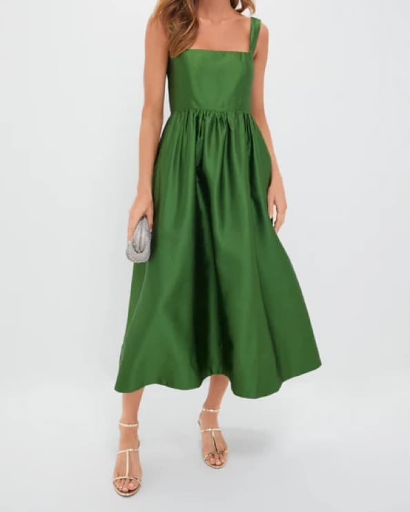 Tuckernuck Green Dupioni Esme Dress - Image 1