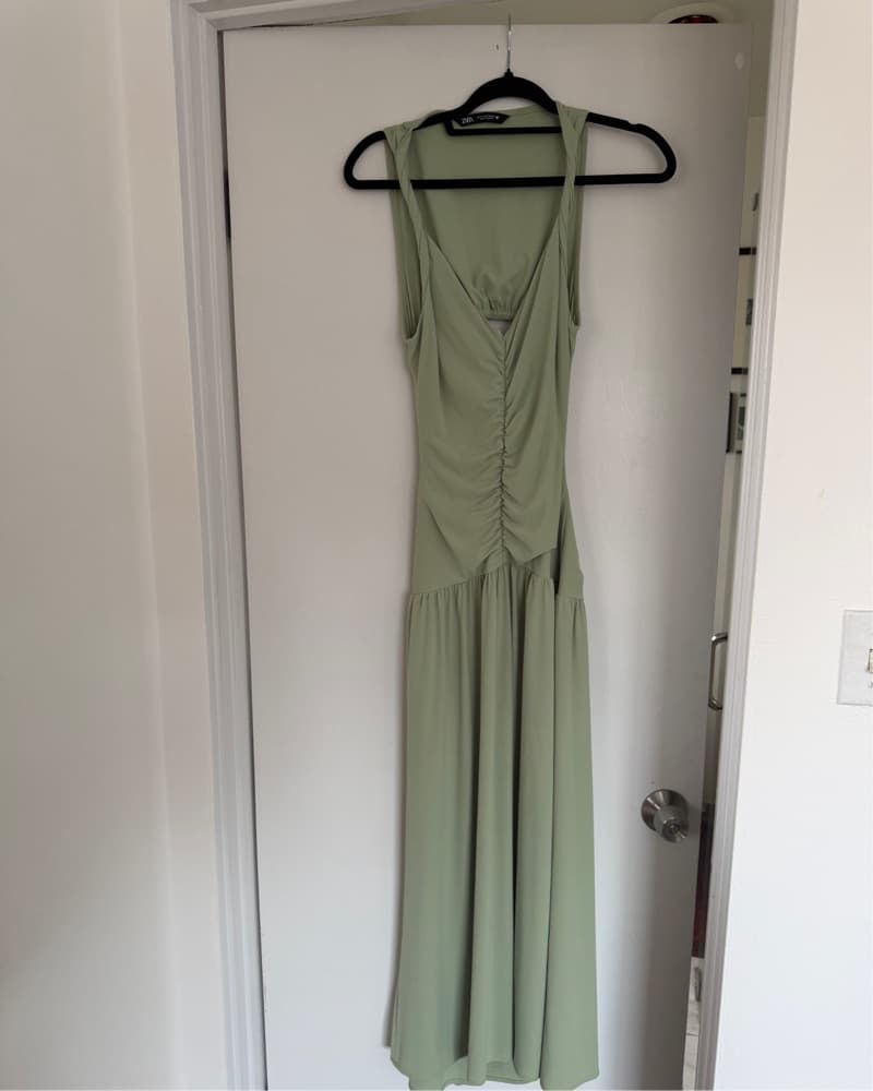 Mint Green Midi Dress – Open Back - Image 5