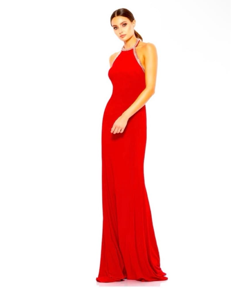 Stunning Red Rhinestone Gown - Image 1