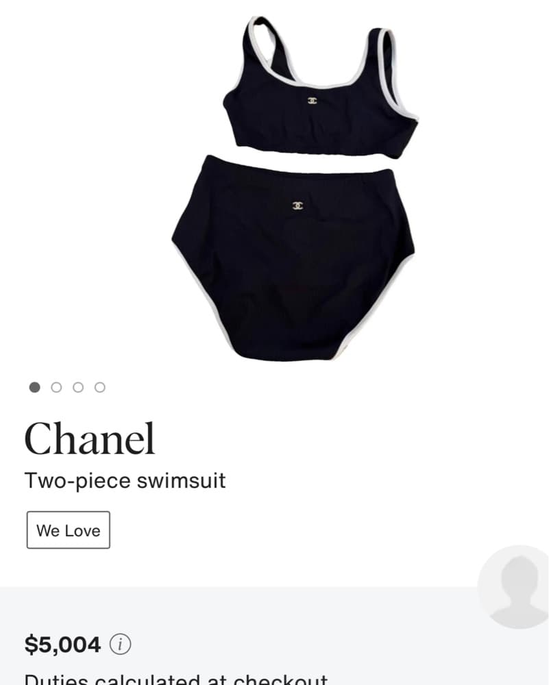Chanel Bralette Top Bikini Cc Black - Image 2
