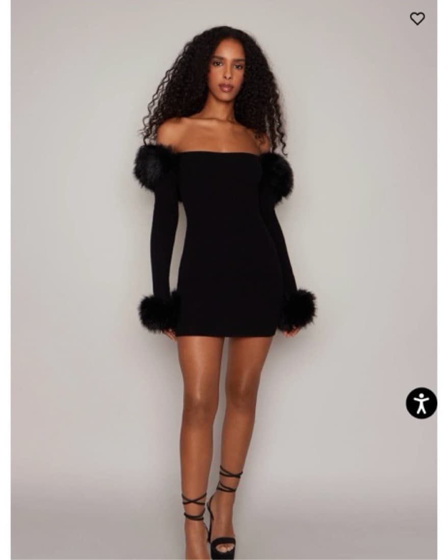 Danielle Guizio Fur Trimmed Dress  - Image 1