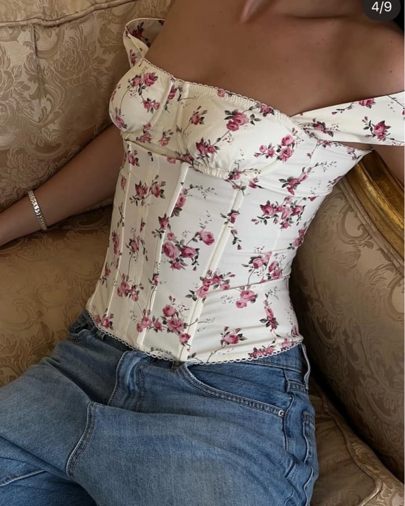WeWoreWhat Floral Corset Top - Image 1