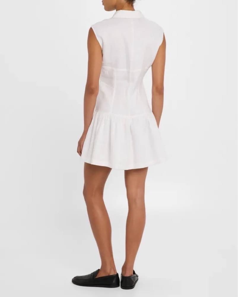 Sleeveless White Button Down Dress - Image 3