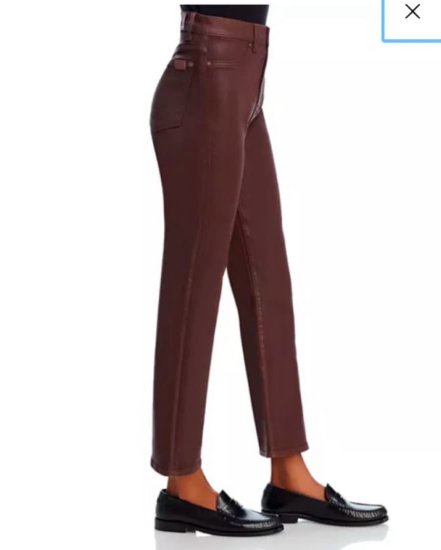 7 For All Mankind Brown Leather Pants - Image 2