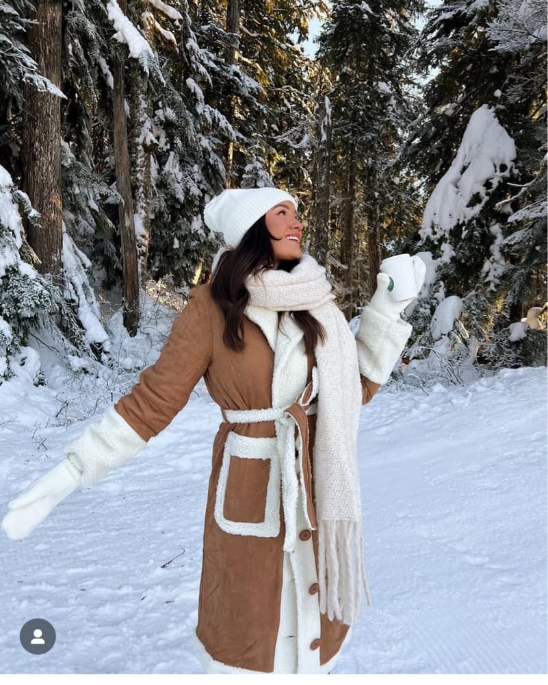Suede And Sherpa Coat - Image 1