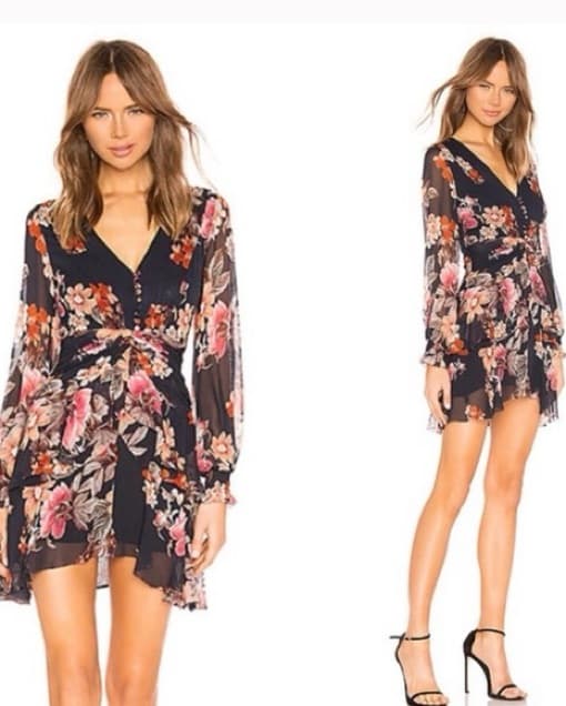 Nicholas Floral Black Dress - Image 4