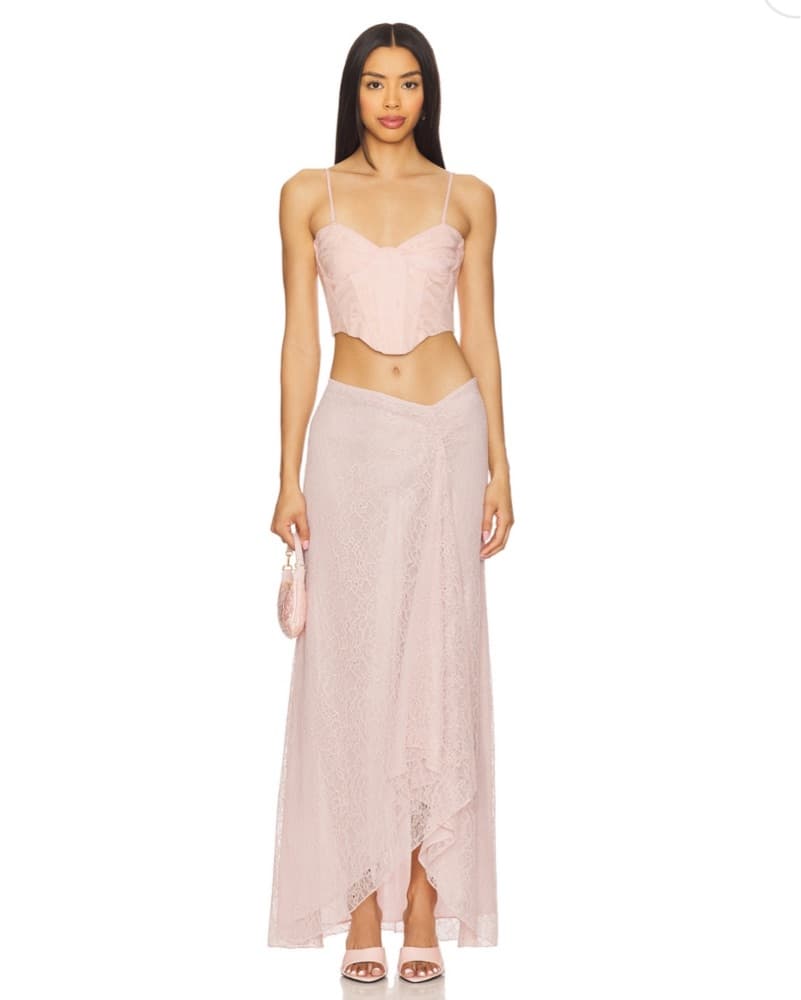 Revolve Roland Maxi Skirt (Dusty Pink) - Image 4