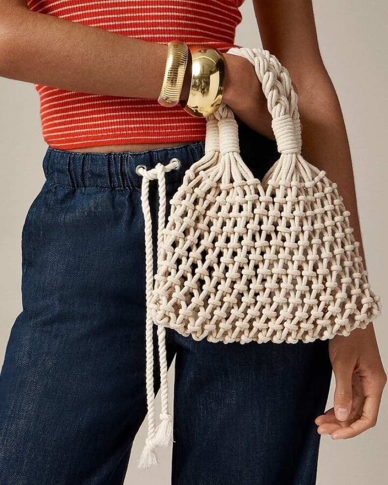 J. Crew Hand Knotted Rope Bag - Image 2