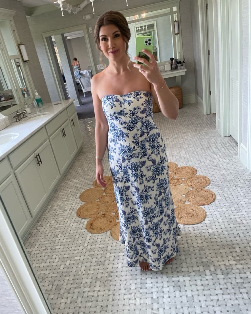 Bec & Bridge Blue and White Dress - Image 2
