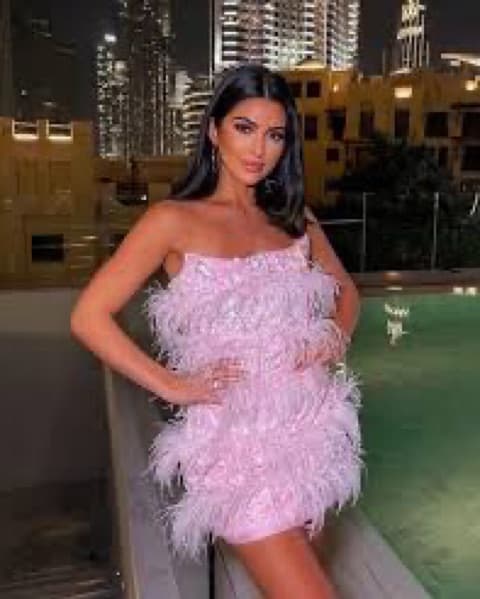 pink eliya the label feather mini dress  - Image 5