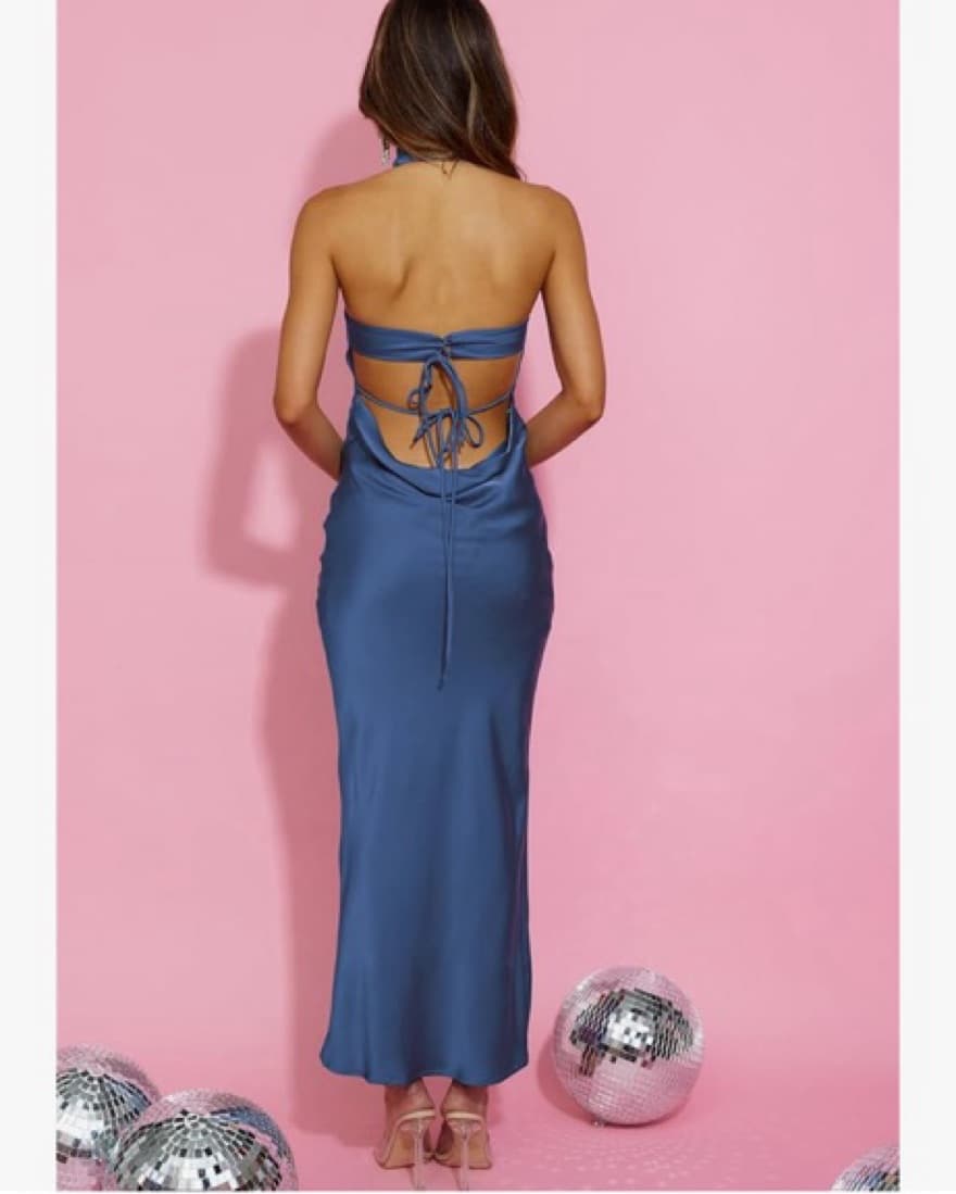 Phicia Blue Halter Dress - Image 3